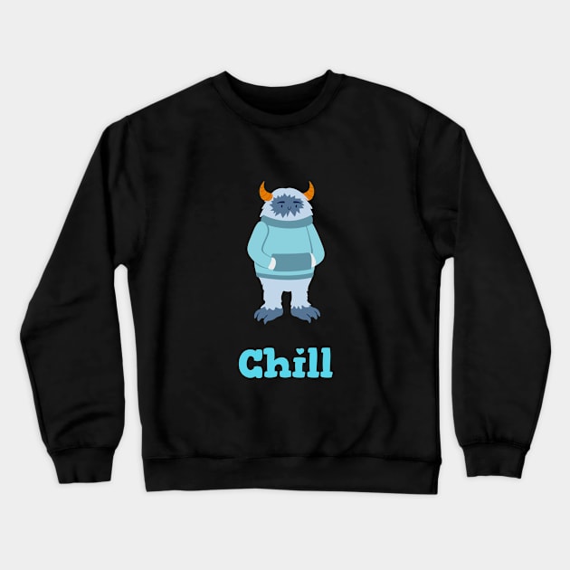 Funny Kawaii Yeti Chill Crewneck Sweatshirt by Bunchatees